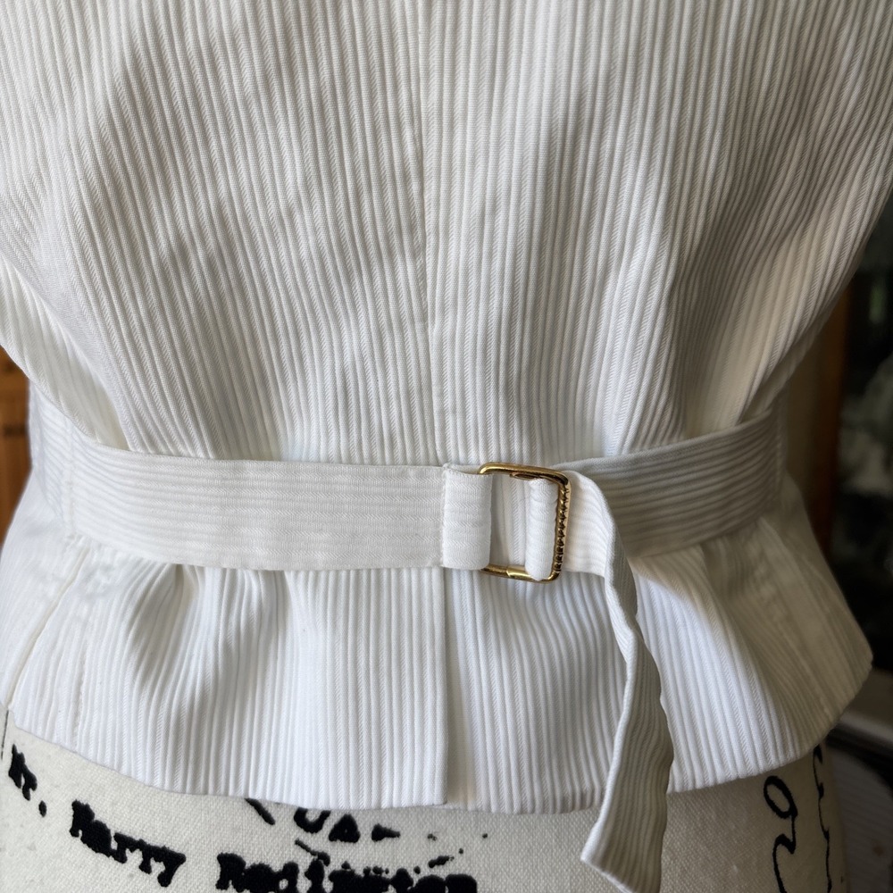 Vintage Ralph Lauren Suit Vest Women's size 4 white ribbed fitted - Picture 5 of 9